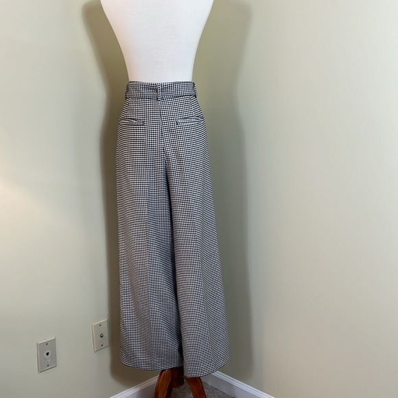 LOFT Belted  Black and White Houndstooth Trousers - Picture 5 of 8
